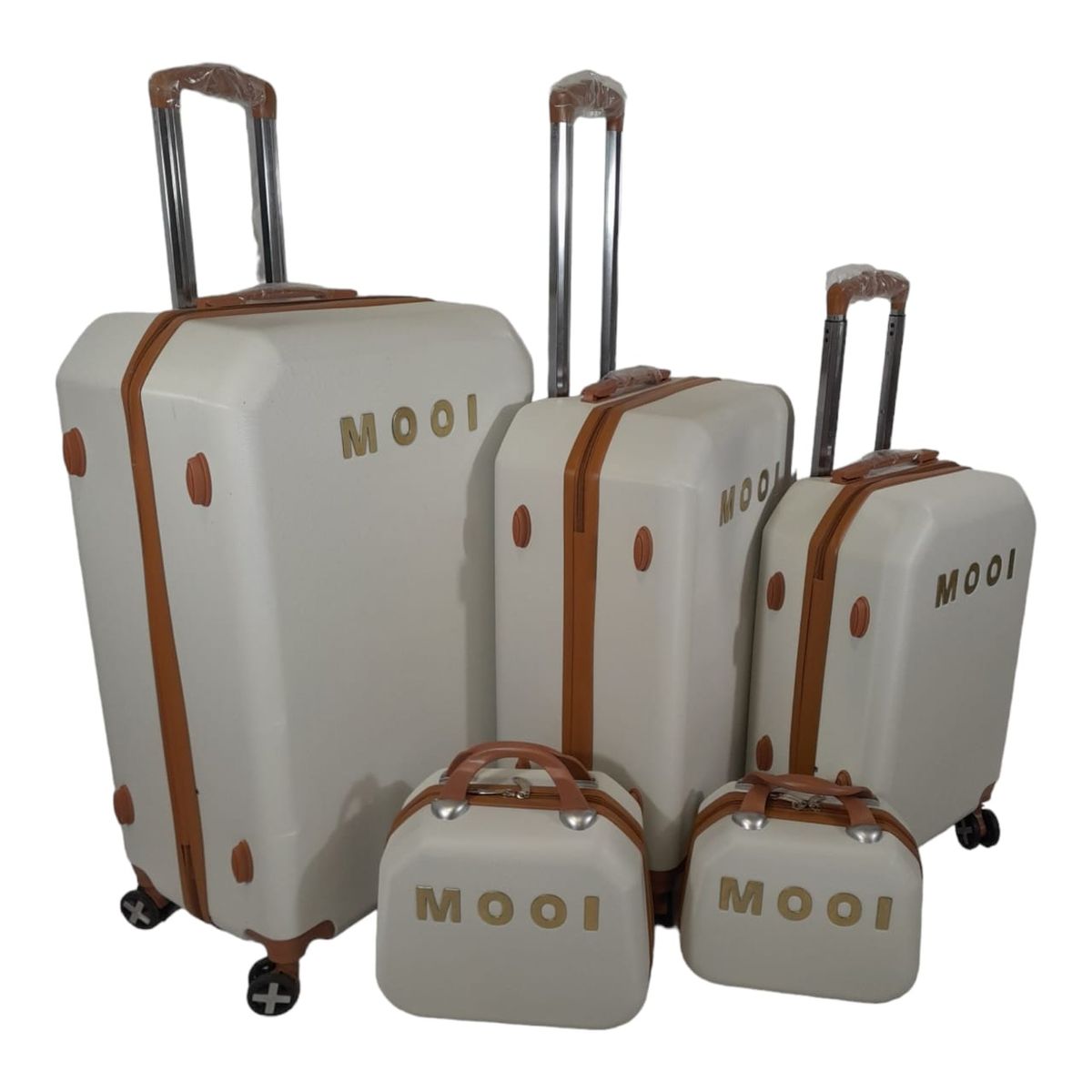 SMTE - Quality Luggage Suitcase Hardshell Mooistar 5 Piece - White