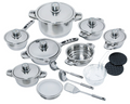 SMTE - 22 Piece Timeless Beauty Non-Stick Stainless Steel Cookware Set