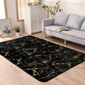 SMTE - Black Modern Colorful Abstract Area Rugs Anti-Skid Fluffy