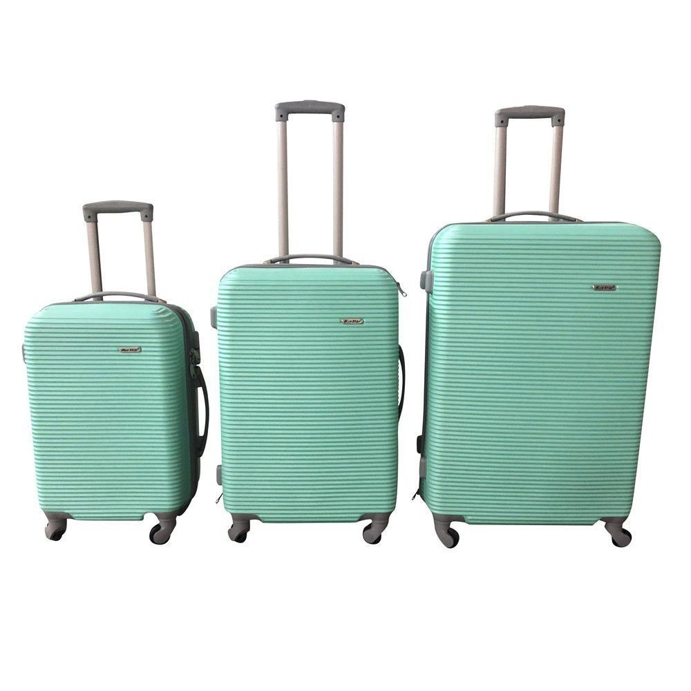 SMTE - 3Piece ABS Hard Shell Luggage SetMint, Spinner Wheels, BuiltIn Lock