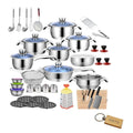 SMTE - Ultimate 50Piece Stainless Steel Cookware Set +  Keyring