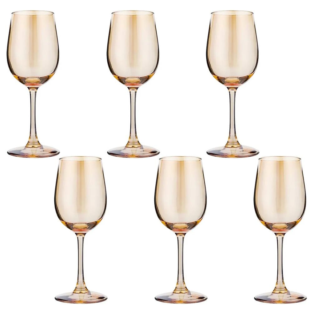 SMTE - Uniquely Crafted Red Wine and White Wine Glasses - Set of 6 Rose Gold