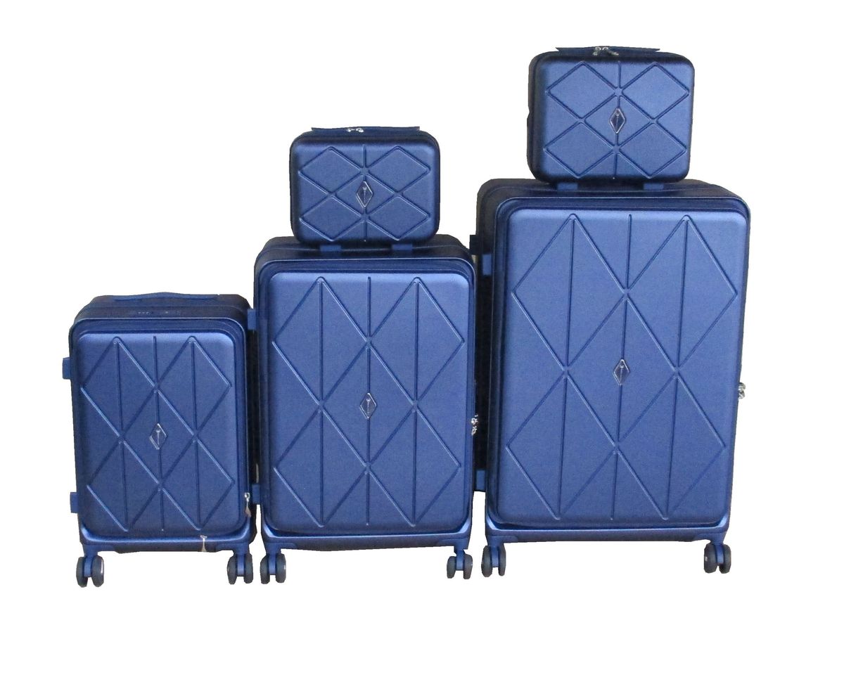 SMTE - 5Piece Blue Hardshell Luggage SetSpinner Wheels,TSALock,Expandable Design