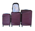 SMTE - Purple 3Piece ABS Trolley Luggage Set with Horse Backpack