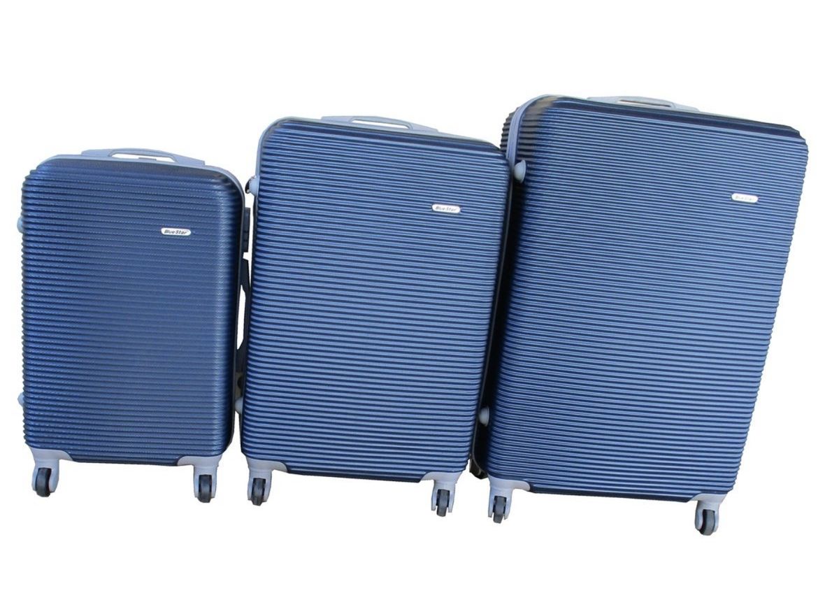 SMTE - IYH-Quality 3 Piece Hard Outer Shell Luggage Set - Navy
