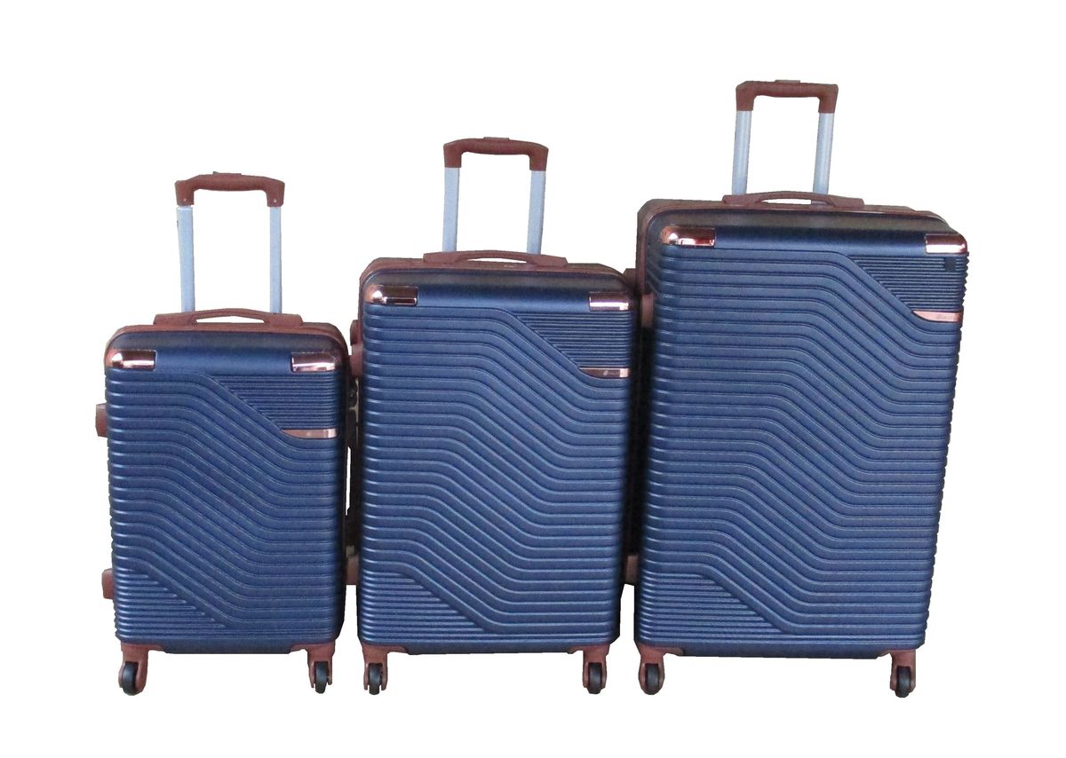SMTE - Luggage SetDurable, Lightweight, Spinner Wheels, Telescoping Handle3PieceNavy