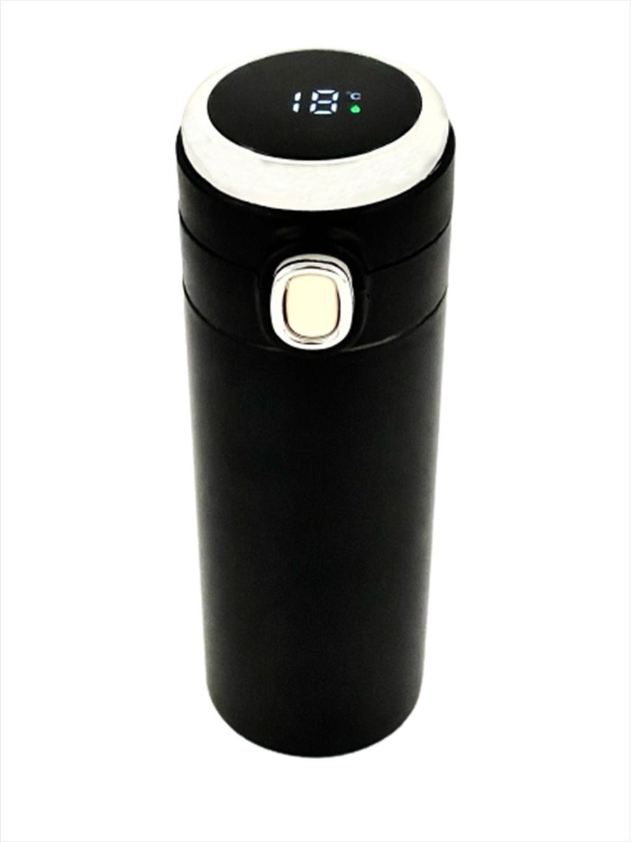 SMTE - LED Digital Smart Stainless Steel Vacuum Cup(Flask) - Black
