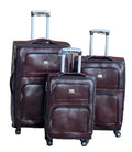 SMTE - Le Emporer Luggage Set Leather 3 Pieces SuitcasesMaroon