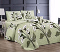 SMTE - White Flowered Bedspread 5 Piece Set / Quilt 197