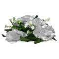 SMTE - Artificial Floral ArrangementSilver Roses with White Accents