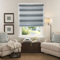 SMTE - Modern Quality Zebra Blinds Dual Layer, Day Night Windows Blinds Grey3L100 W x 220 L cm