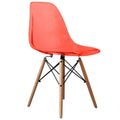 SMTE - Transparent Acrylic Modern Dining Chairs - Red