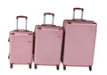 SMTE - ABS Hardside Spinner Luggage Set with 360 Wheels and HandleRose Gold3Piece