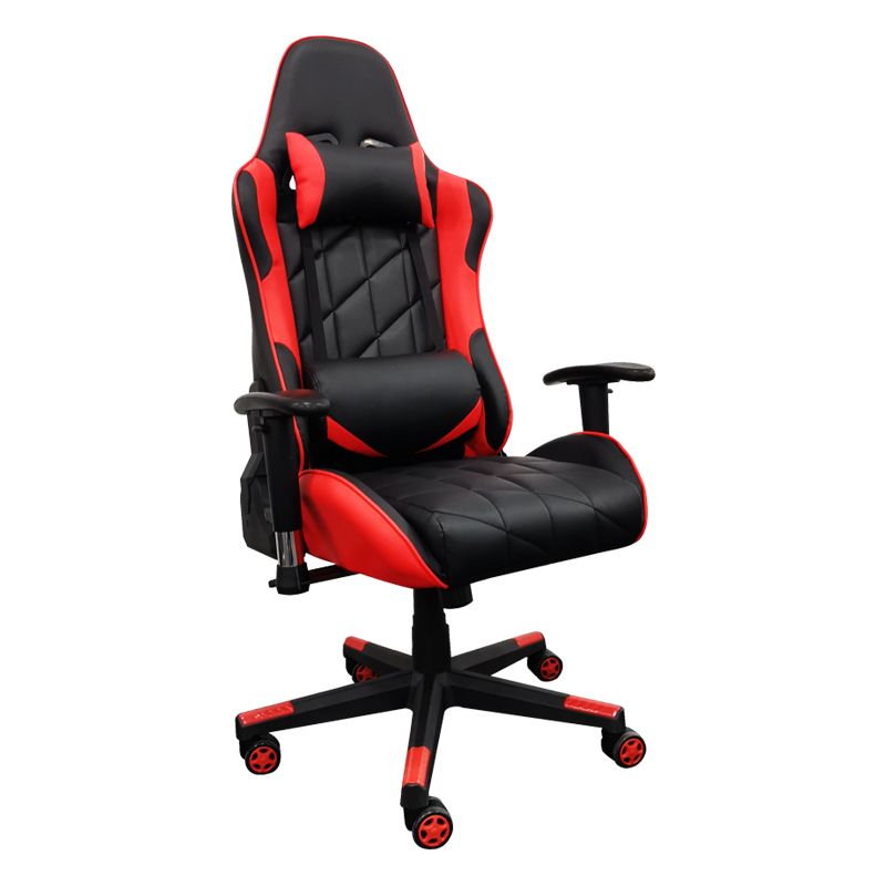 SMTE - Contemporary Soft Cushioned Ergonomic Gaming Chair With 2D Armrest - Red