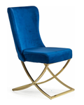 SMTE - Mustafa Velvet Dining Chair - Blue