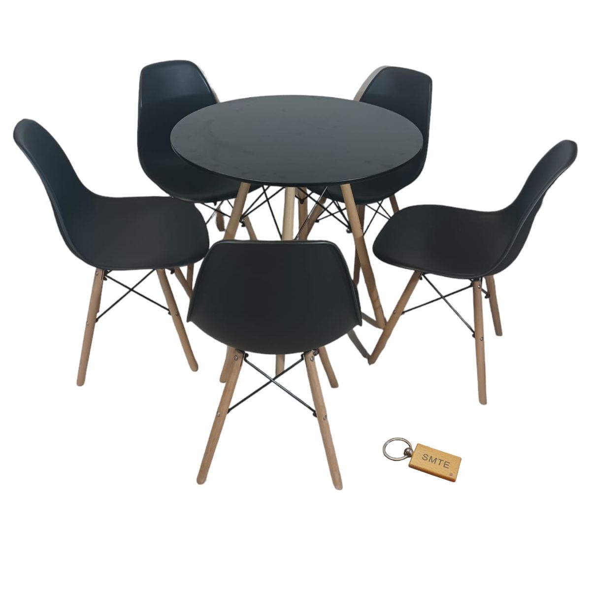 SMTE - Black Chair with Black table with KeychainSet with 5Chair