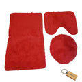 SMTE - Sumptuous Comfort: Plush and Fluffy Toilet Seat Cover+ KeyringRed