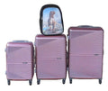 SMTE - Pink 3Piece ABS Luggage Set + Dinosaur Print Backpack