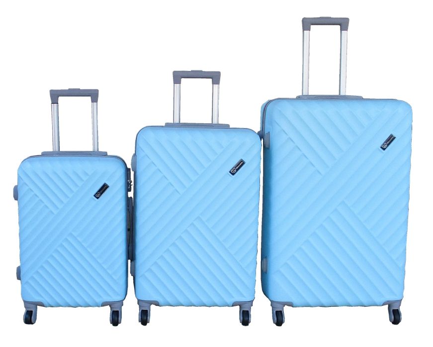SMTE - Durable Sky Blue Luggage Set3Piece Hard Shell with TSA Lock Lightweight