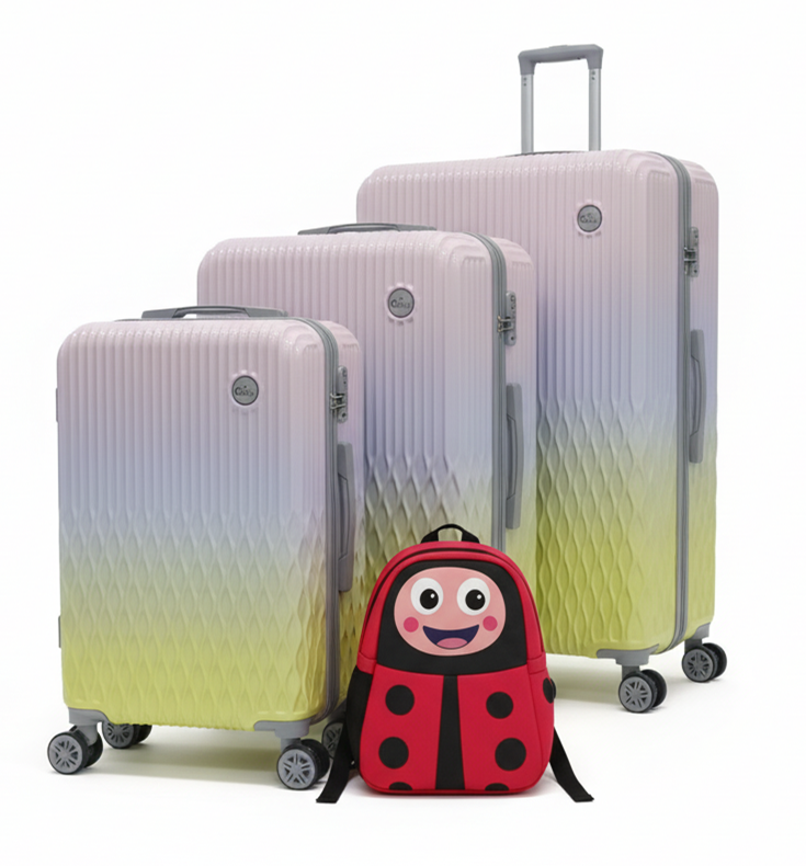 SMTE - Gaily 3Piece HardShell Luggage Set + Kids Ladybug Travel Bag