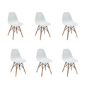 SMTE - Luna Kitchen and Dining Chairs - 6 x Chairs - Pure White