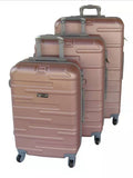 SMTE - Rose Gold 3Piece ABS Luggage SetLightweight & Durable Travel Bags