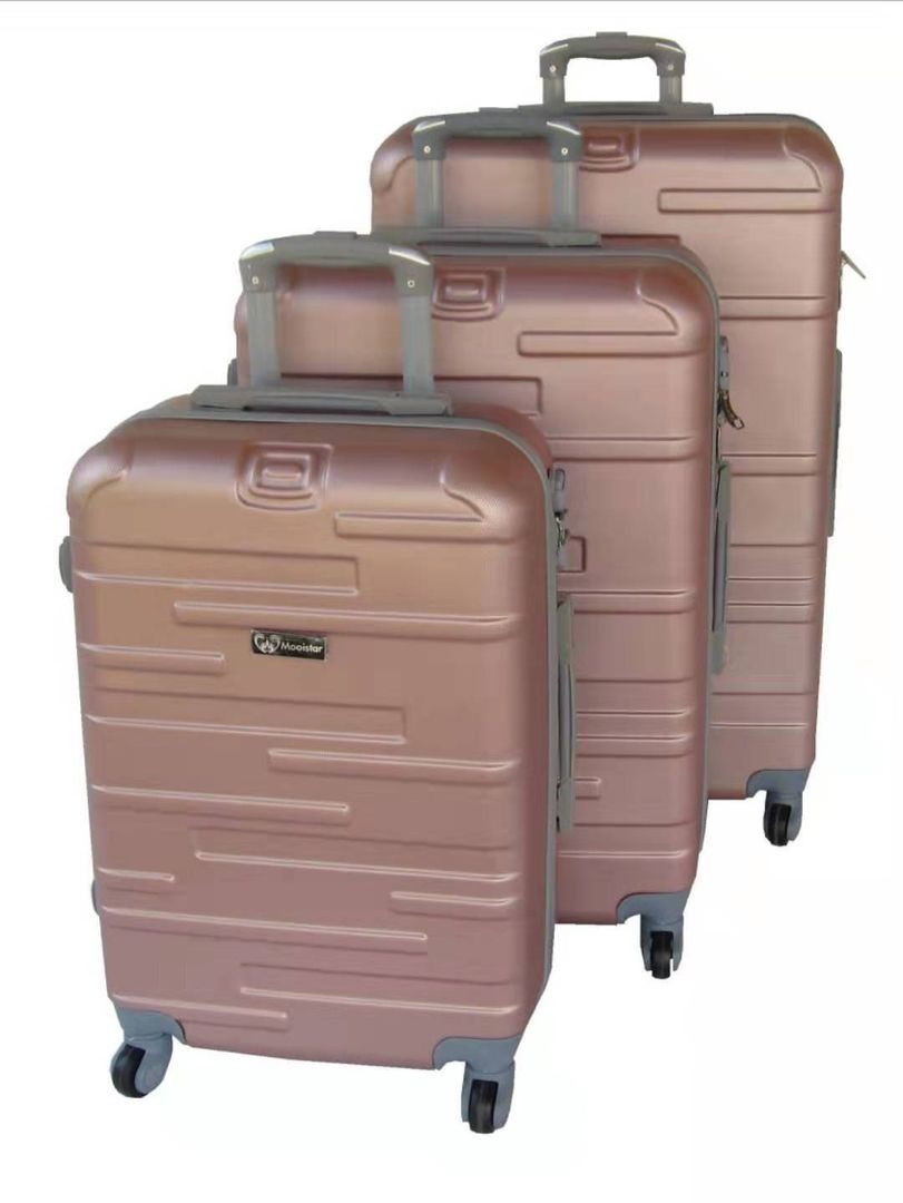 SMTE - Rose Gold 3Piece ABS Luggage SetLightweight & Durable Travel Bags