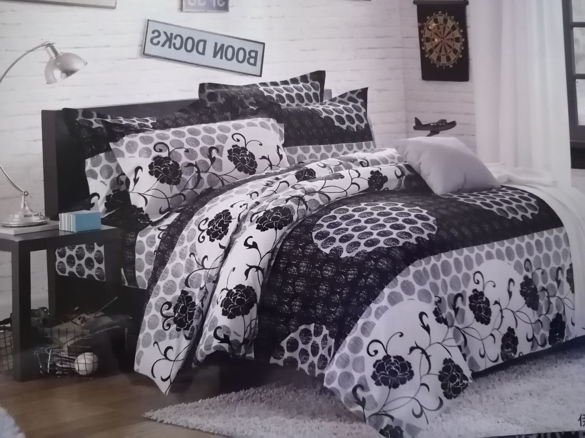 SMTE - 6pack Duvet Set - Black Flowered