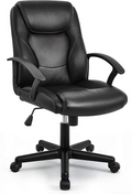 SMTE - Eay Eay Thing Faux Leather Ergonomic Home Office ChairBlack