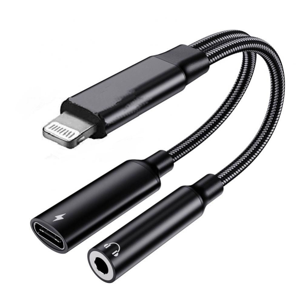 SMTE - Andowl Headphone Adapter for iPhone - Lightning to 3.5 mm Headphone Jack & Charger