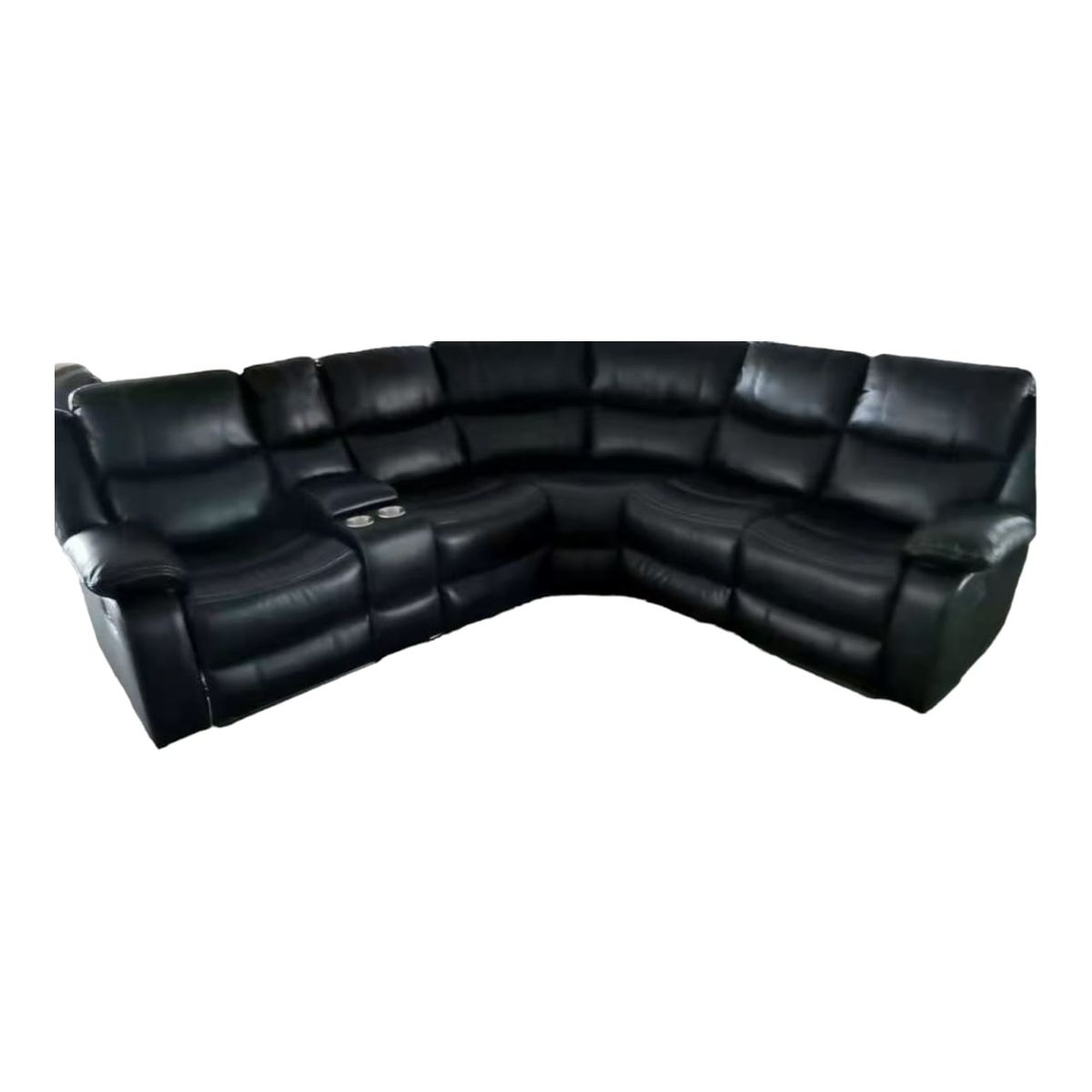 SMTE - L Shape Leather Recliner Set9824CRBlack