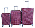 SMTE - Mooistar Maroon ABS Trolley Case SetStylish,Durable,Secure Travel Solution