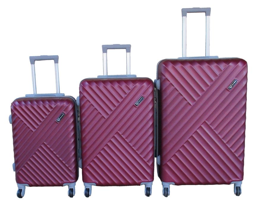 SMTE - Mooistar Maroon ABS Trolley Case SetStylish,Durable,Secure Travel Solution