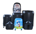 SMTE - 5Piece ABS HardShell Luggage Set with Mickey Mouse Trolley& Lion Schoolbag