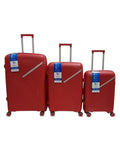 SMTE - 3 Piece Polypyrene Premium Hardshell Spinner Luggage SetRed