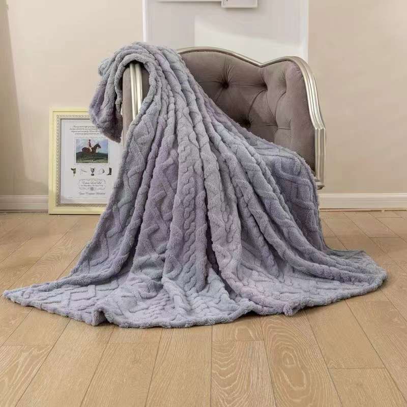 SMTE - Warm Throw Fleece Soft Blankets DoubleLight Grey