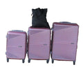 SMTE - Pink 3Piece ABS Trolley Luggage Set + Black Tote Bag
