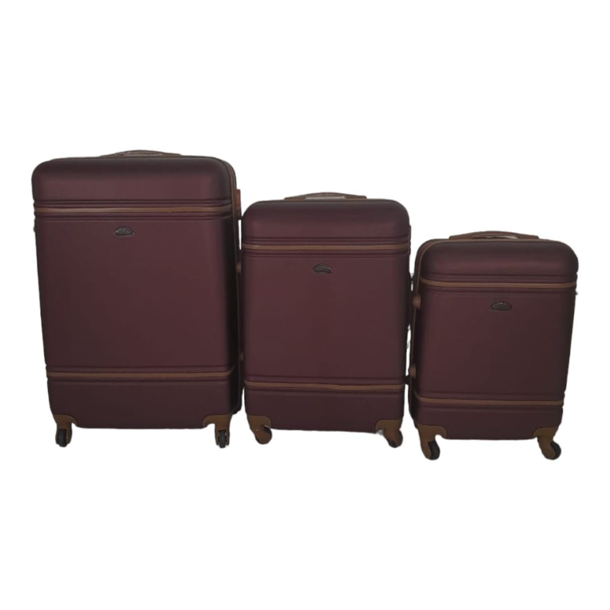 SMTE -  Quad Wheel Quality Travel Ware -3 Piece Luggage Set-NX0 - Purple