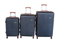 SMTE - Black ABS Luggage SetSpinner Wheels, Telescopic Handles and Builtin Lock3 Piece