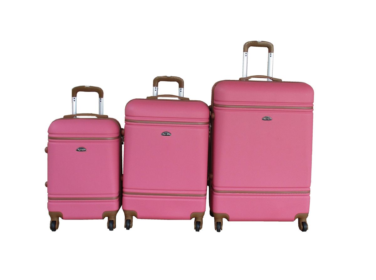 SMTE - 3Piece Travel Luggage Suitcase Bag SetStylishHot Pink