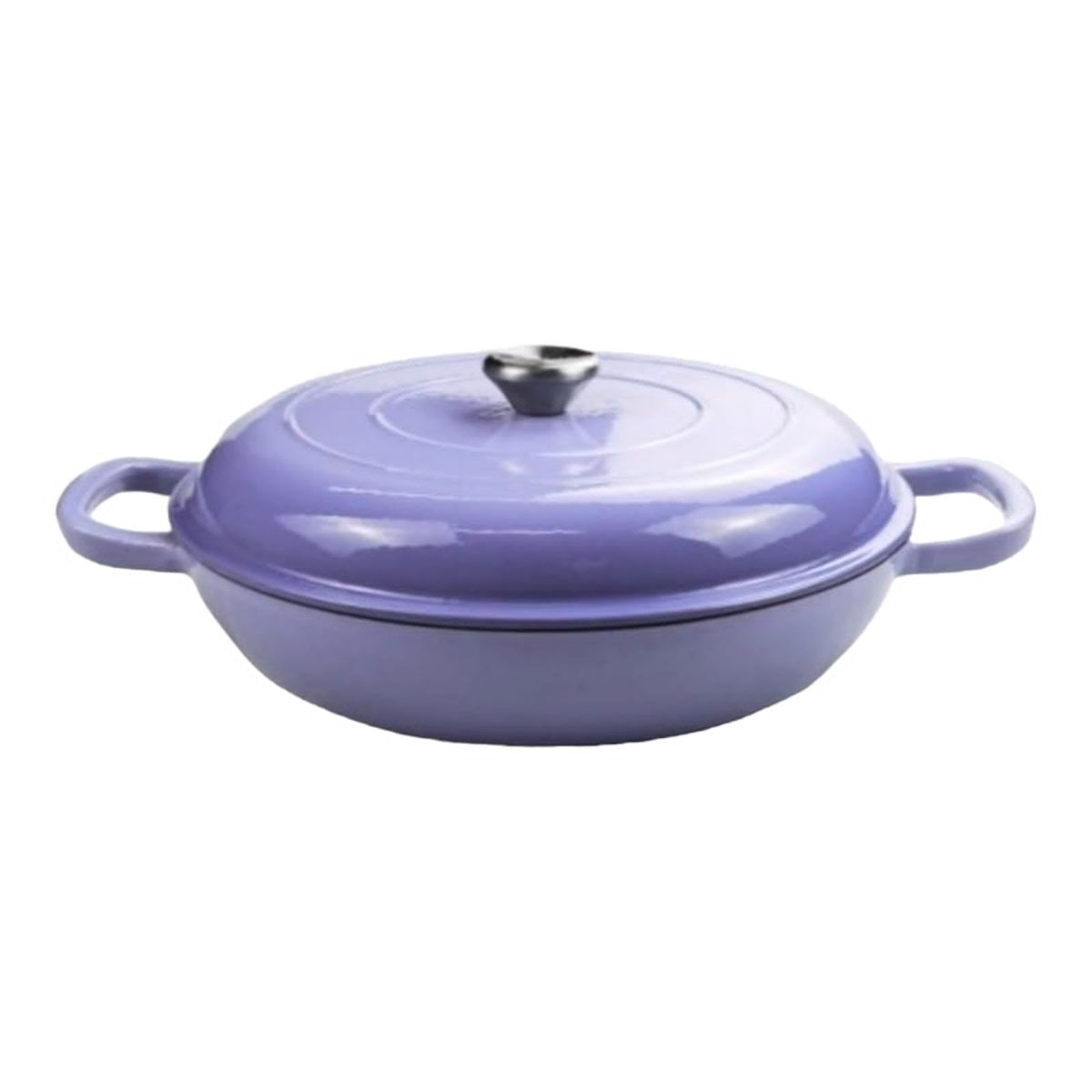 SMTE - 30cm Enamel Coated Red Cast Iron Casserole F30 (Non-Stick)-Purple