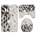 SMTE - Stunning 3 Piece Anti-Slip Soft Foam Bathroom Set - Black Diamond