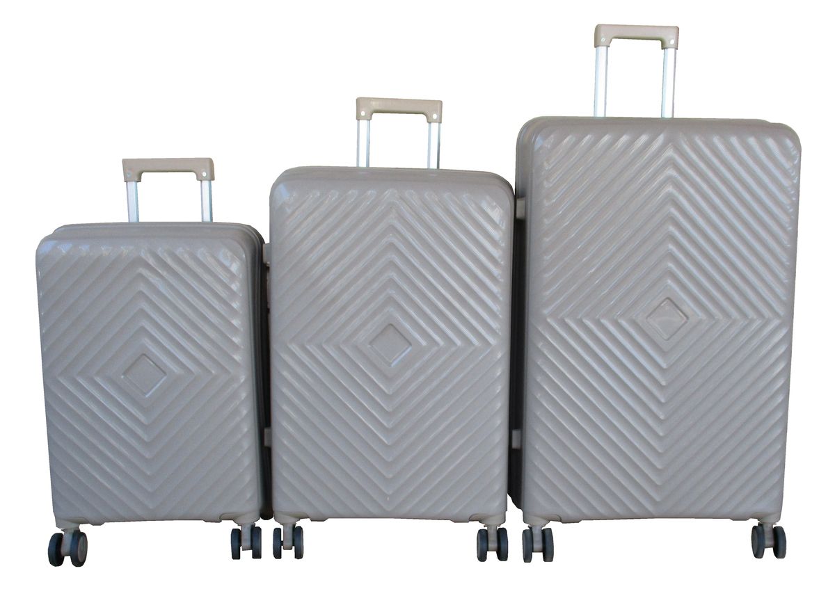SMTE - Unbreakable 3Piece Luggage Set with Spinner Wheels,Telescoping Handle,LockGold