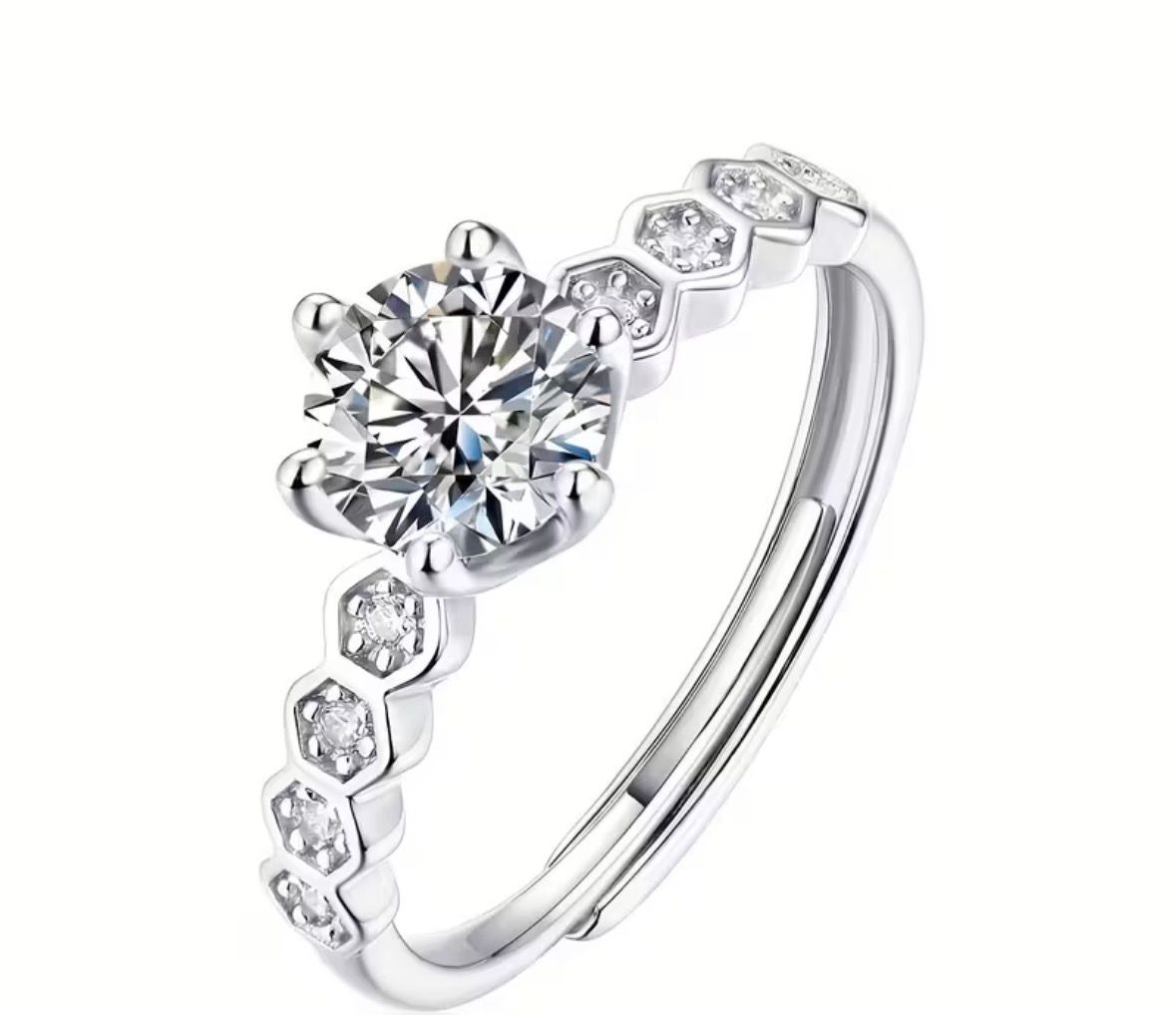 SMTE - Elegant 8 Heart 1ct Moissanite RingDainty Promise & Engagement Ring