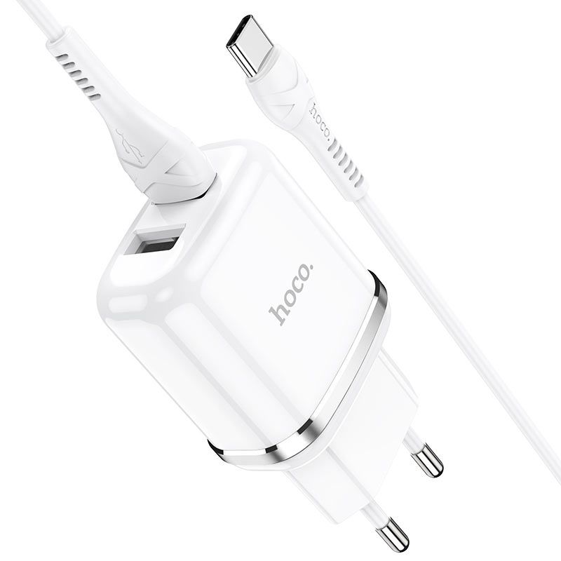SMTE - Hoco dual USB Ports Wall charger N4 Aspiring EU plug set with cable