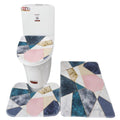 SMTE - Stunning 3 Piece Anti-Slip Soft Foam Bathroom Set - Marble Geometric