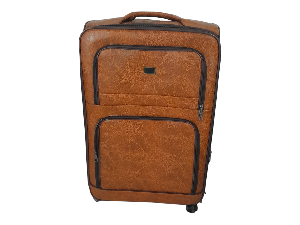 SMTE - Quality Trolley Piece Leather Travel Luggage Spinner Suitcase Set - 65 cm