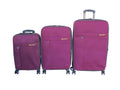 SMTE - Blue Star 3Piece Maroon Fabric Trolley Luggage Set with Spinner Wheels