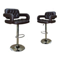 SMTE - Bar Stools / Kitchen Counter Breakfast ChairsSet of 2Brown