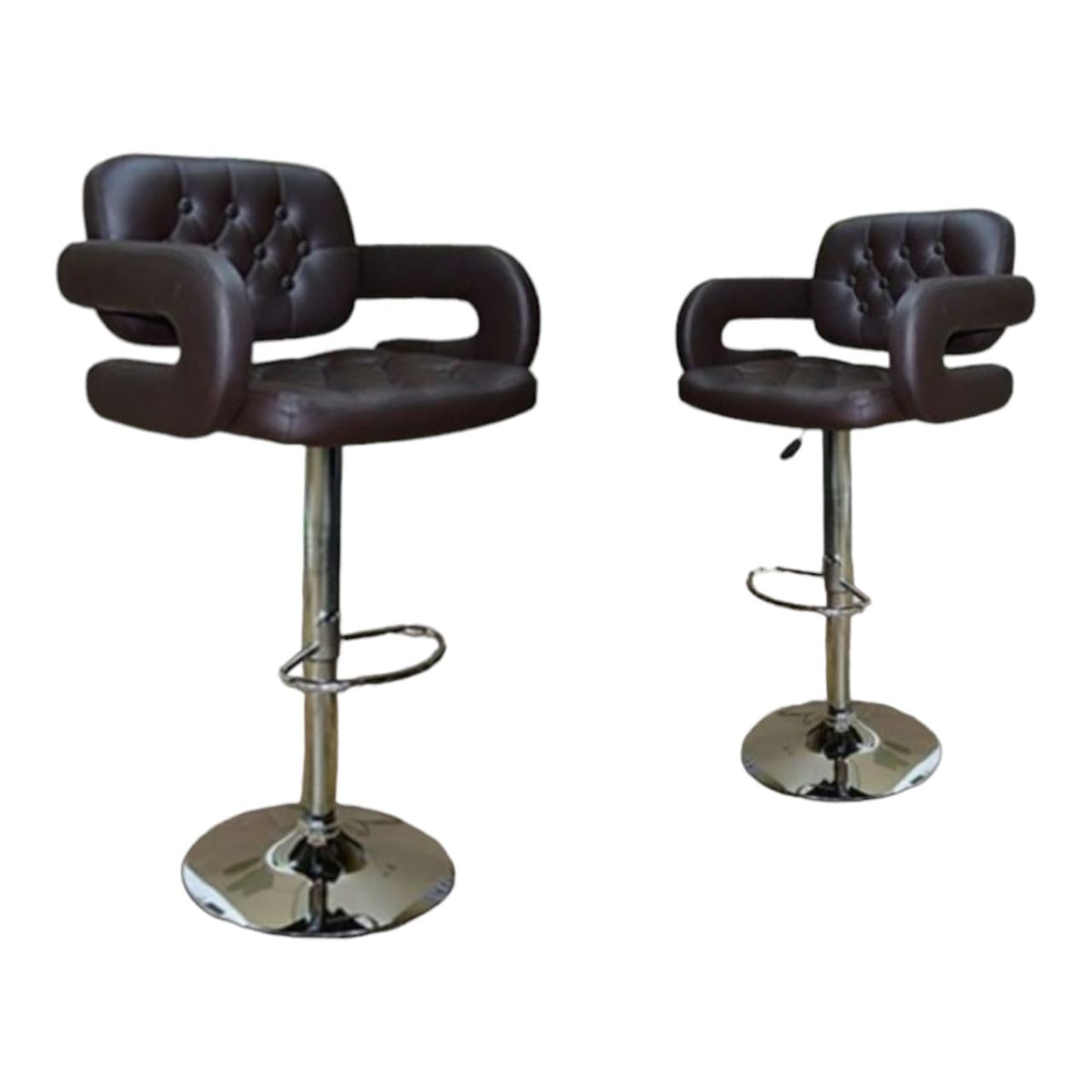 SMTE - Bar Stools / Kitchen Counter Breakfast ChairsSet of 2Brown